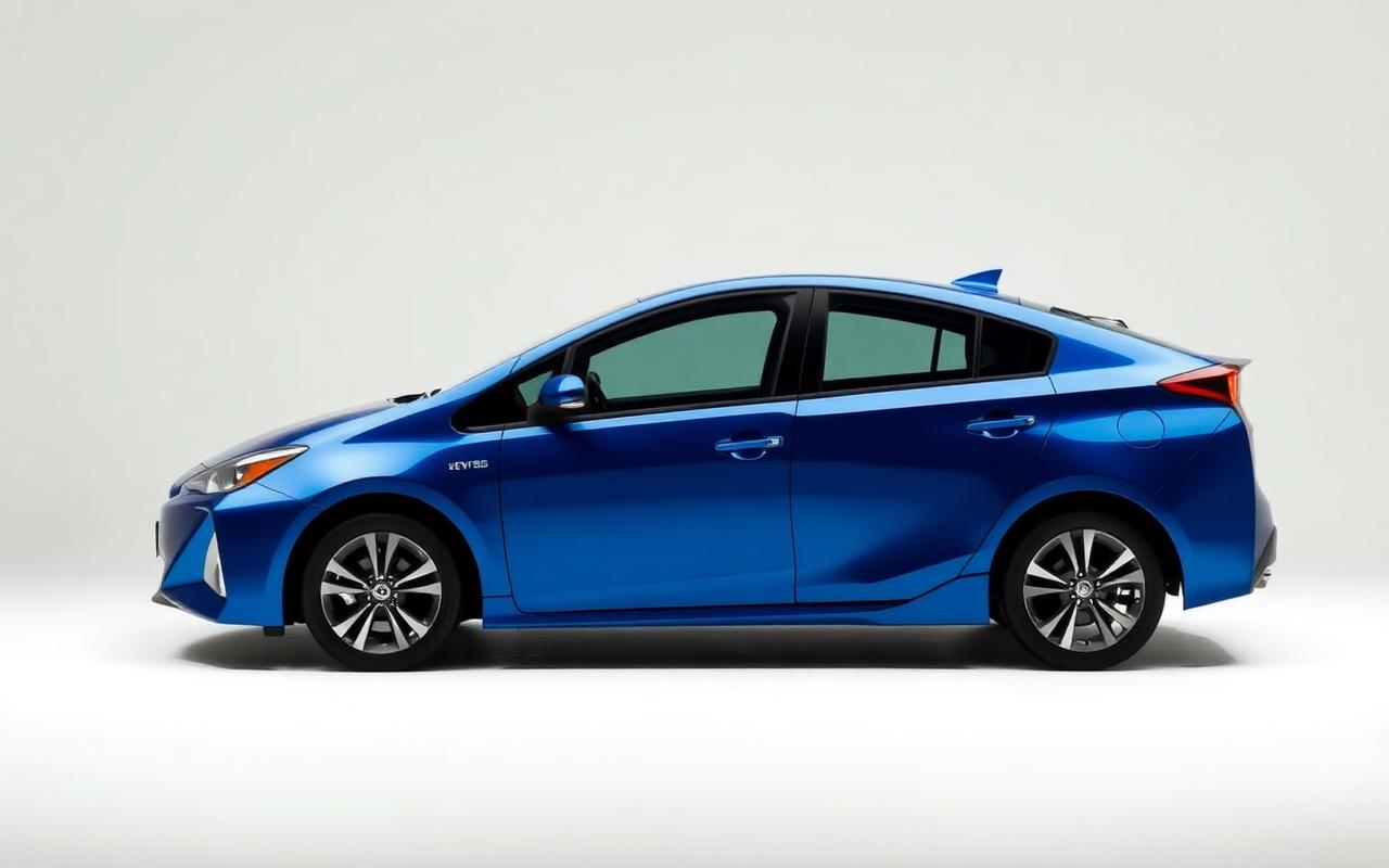 Toyota Prius side profile in blue